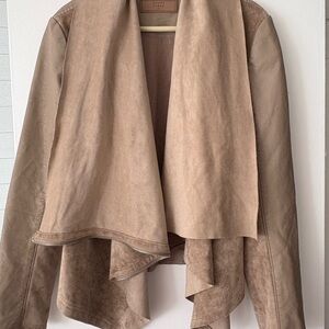 Blank NYC vegan suede and leather Women's Tan Moto Jacket S